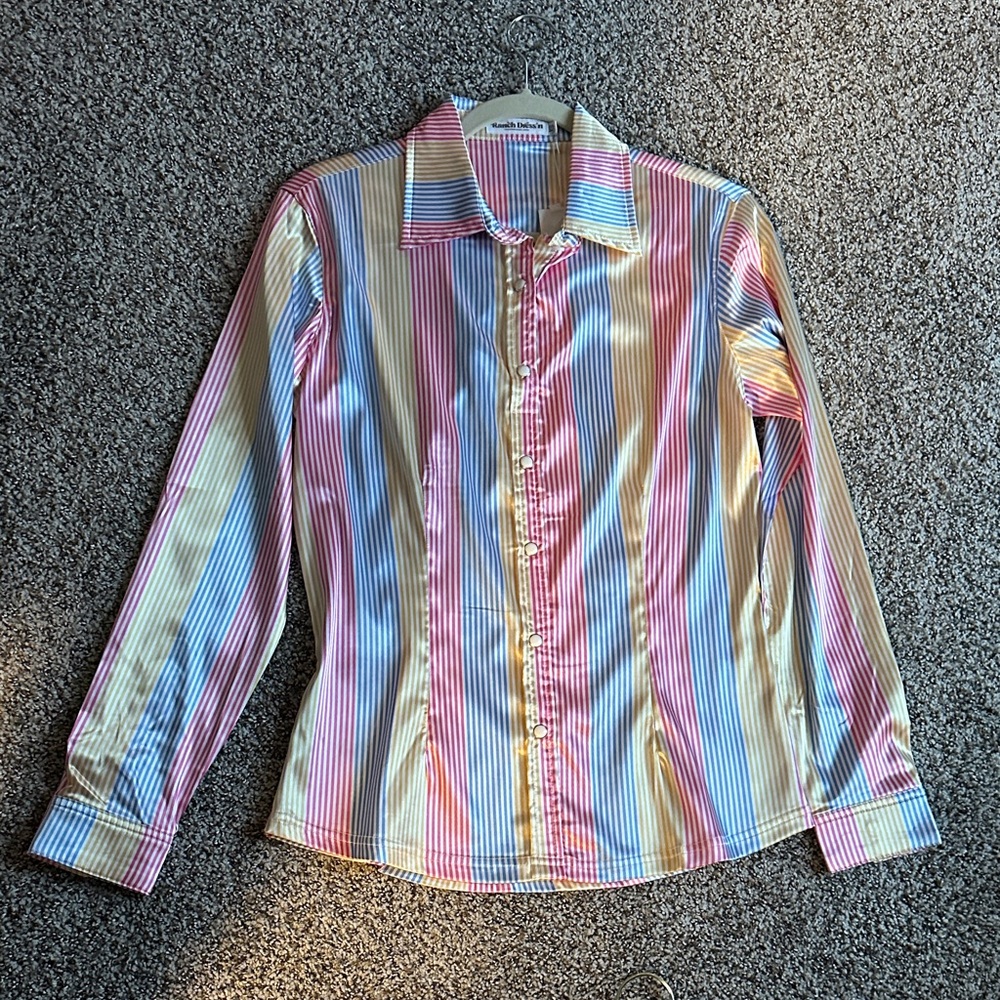 Ranch Dress’n Striped Multicolor Women's Blouse NWT